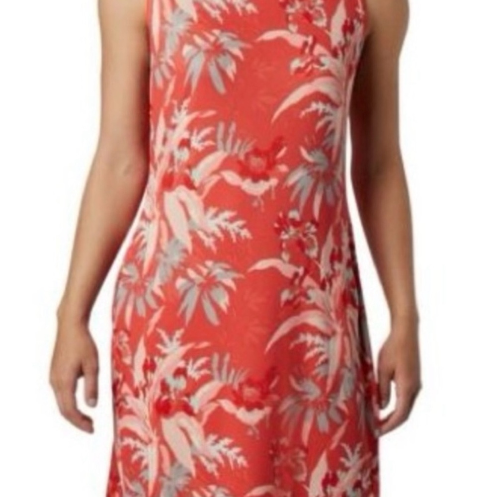 Columbia Tropical Floral Pattern Midi Dress Medium